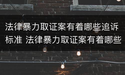 法律暴力取证案有着哪些追诉标准 法律暴力取证案有着哪些追诉标准呢