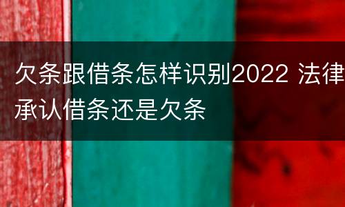 欠条跟借条怎样识别2022 法律承认借条还是欠条