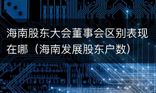 海南股东大会董事会区别表现在哪（海南发展股东户数）