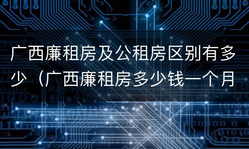 广西廉租房及公租房区别有多少（广西廉租房多少钱一个月）