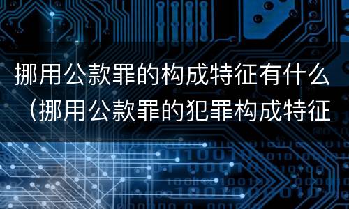 挪用公款罪的构成特征有什么（挪用公款罪的犯罪构成特征）