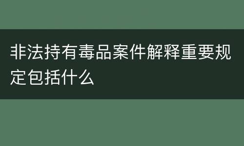 非法持有毒品案件解释重要规定包括什么