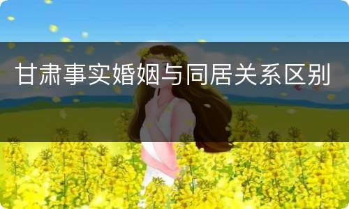 甘肃事实婚姻与同居关系区别