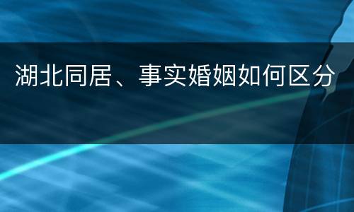 湖北同居、事实婚姻如何区分