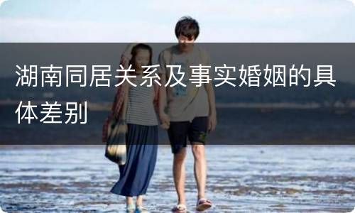 湖南同居关系及事实婚姻的具体差别