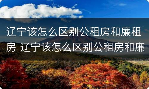 辽宁该怎么区别公租房和廉租房 辽宁该怎么区别公租房和廉租房的区别