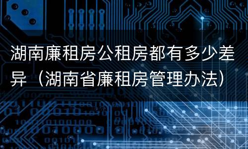 湖南廉租房公租房都有多少差异（湖南省廉租房管理办法）