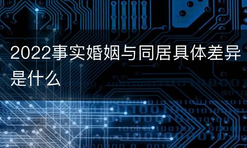 2022事实婚姻与同居具体差异是什么