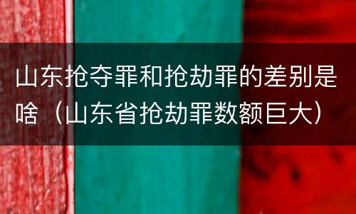 山东抢夺罪和抢劫罪的差别是啥（山东省抢劫罪数额巨大）