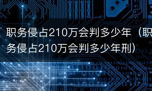 职务侵占210万会判多少年（职务侵占210万会判多少年刑）