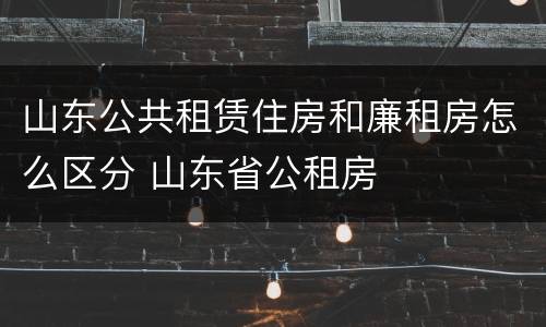 山东公共租赁住房和廉租房怎么区分 山东省公租房