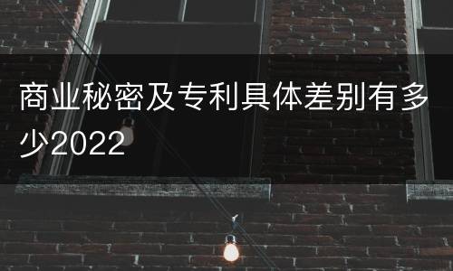 商业秘密及专利具体差别有多少2022