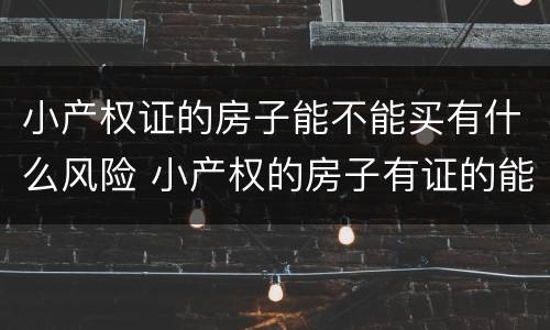 小产权证的房子能不能买有什么风险 小产权的房子有证的能不能买