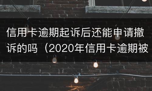 信用卡逾期起诉后还能申请撤诉的吗（2020年信用卡逾期被起诉立案后怎么解决）