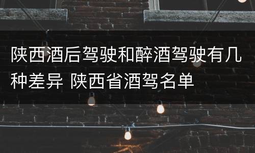 陕西酒后驾驶和醉酒驾驶有几种差异 陕西省酒驾名单