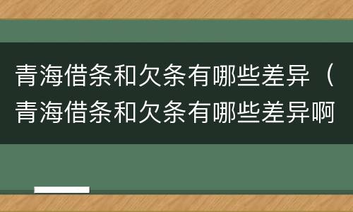 青海借条和欠条有哪些差异（青海借条和欠条有哪些差异啊）