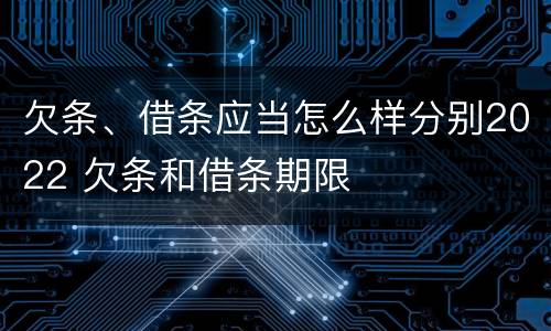 欠条、借条应当怎么样分别2022 欠条和借条期限