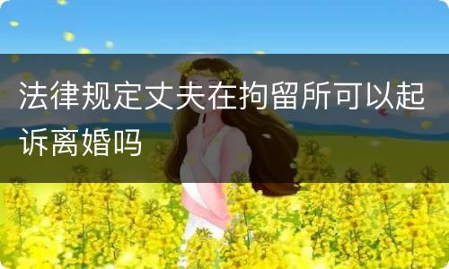 法律规定丈夫在拘留所可以起诉离婚吗