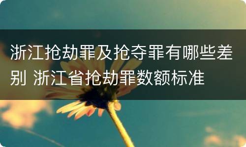 浙江抢劫罪及抢夺罪有哪些差别 浙江省抢劫罪数额标准