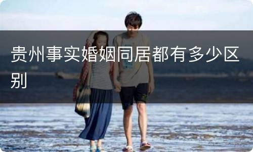 贵州事实婚姻同居都有多少区别