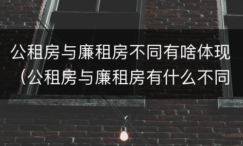 公租房与廉租房不同有啥体现（公租房与廉租房有什么不同）