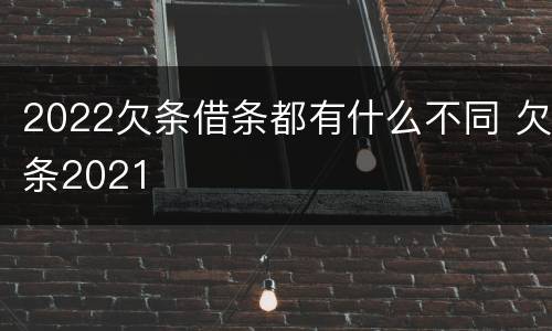 2022欠条借条都有什么不同 欠条2021