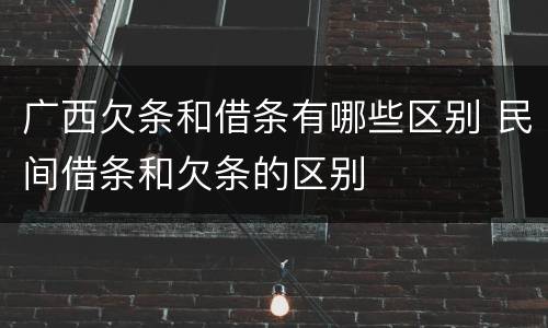 广西欠条和借条有哪些区别 民间借条和欠条的区别