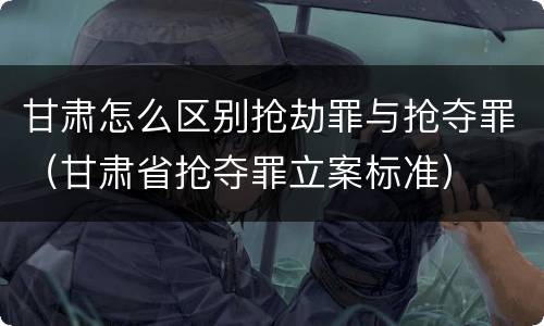 甘肃怎么区别抢劫罪与抢夺罪（甘肃省抢夺罪立案标准）