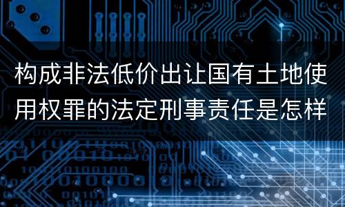 构成非法低价出让国有土地使用权罪的法定刑事责任是怎样的