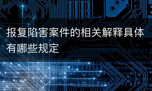 报复陷害案件的相关解释具体有哪些规定