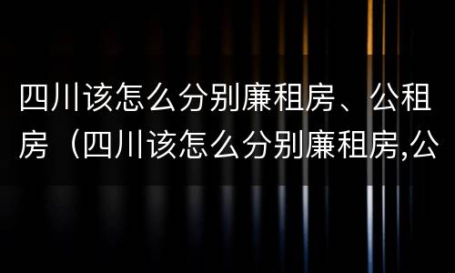 四川该怎么分别廉租房、公租房（四川该怎么分别廉租房,公租房呢）