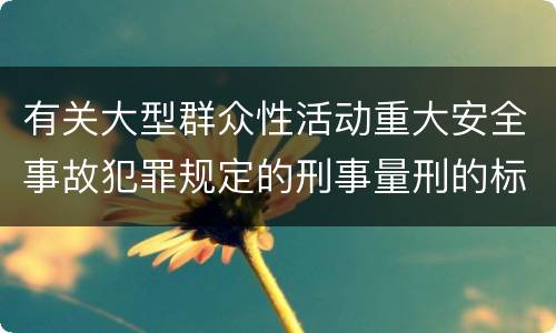 有关大型群众性活动重大安全事故犯罪规定的刑事量刑的标准是什么样的