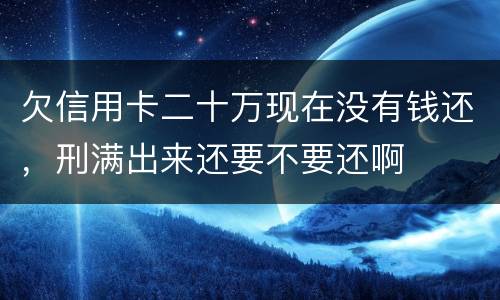 欠信用卡二十万现在没有钱还，刑满出来还要不要还啊