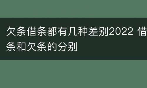 欠条借条都有几种差别2022 借条和欠条的分别