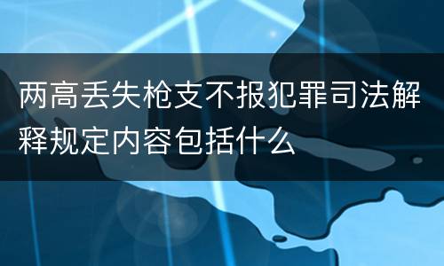 两高丢失枪支不报犯罪司法解释规定内容包括什么