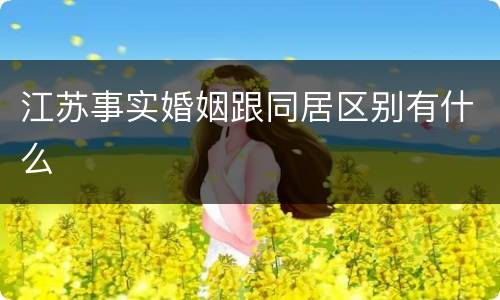 江苏事实婚姻跟同居区别有什么