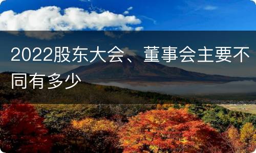 2022股东大会、董事会主要不同有多少