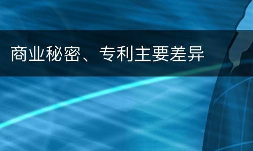 商业秘密、专利主要差异