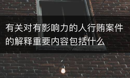 有关对有影响力的人行贿案件的解释重要内容包括什么