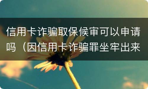 信用卡诈骗取保候审可以申请吗（因信用卡诈骗罪坐牢出来的人怎么样了）