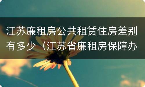 江苏廉租房公共租赁住房差别有多少（江苏省廉租房保障办法）