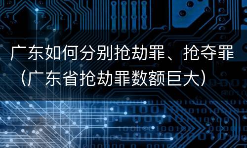 广东如何分别抢劫罪、抢夺罪（广东省抢劫罪数额巨大）