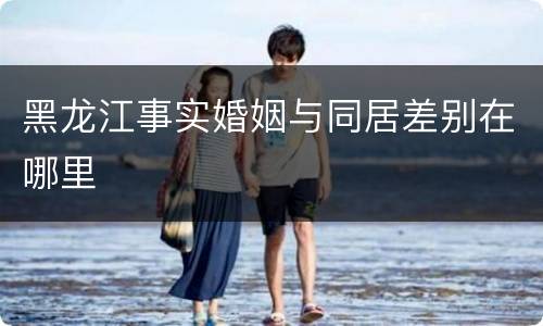 黑龙江事实婚姻与同居差别在哪里