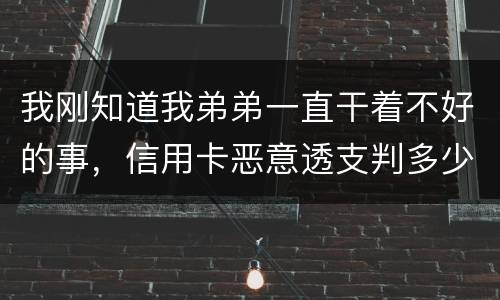 我刚知道我弟弟一直干着不好的事，信用卡恶意透支判多少年