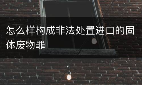 怎么样构成非法处置进口的固体废物罪