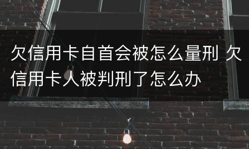 欠信用卡自首会被怎么量刑 欠信用卡人被判刑了怎么办