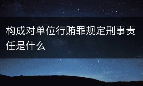 构成对单位行贿罪规定刑事责任是什么