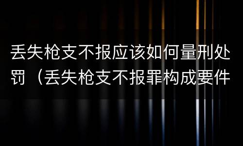 丢失枪支不报应该如何量刑处罚（丢失枪支不报罪构成要件）