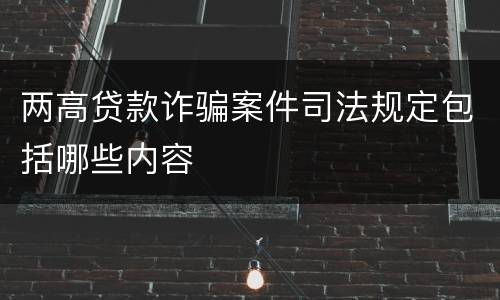 两高贷款诈骗案件司法规定包括哪些内容