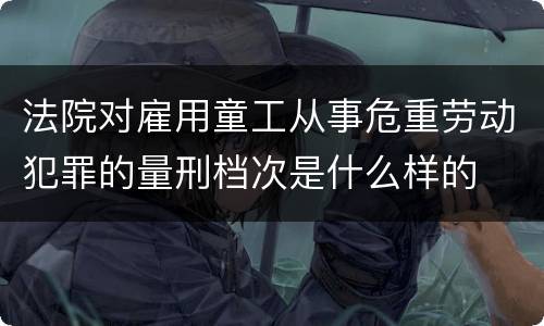 法院对雇用童工从事危重劳动犯罪的量刑档次是什么样的